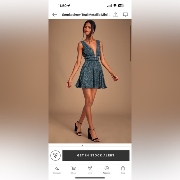 Lulus Smokeshow Teal Metallic Mini Dress - Picture 2 of 3